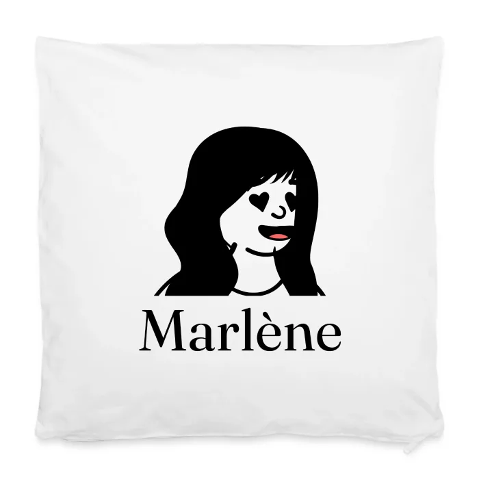 Housse de coussin personnalisée au prénom Marlène
