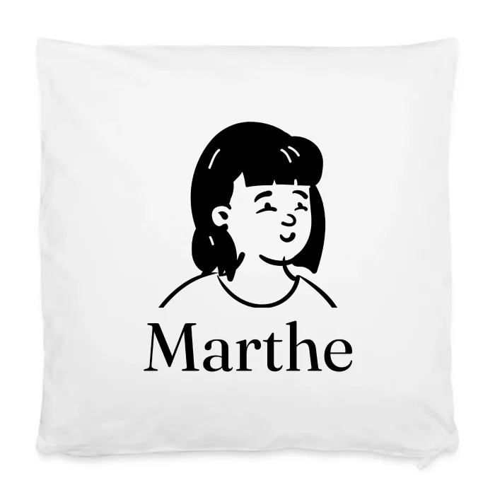Housse de coussin personnalisée au prénom Marthe