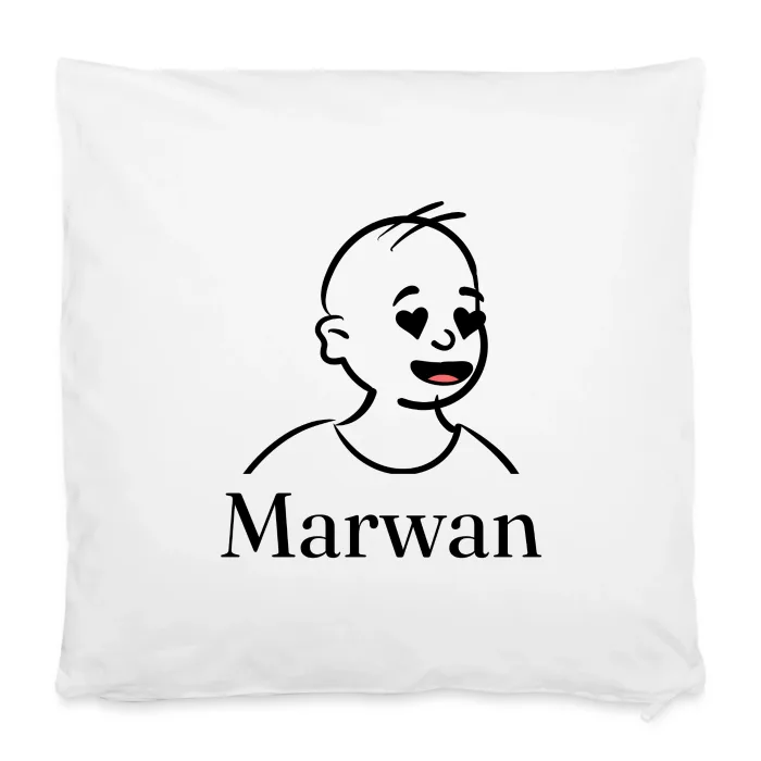 Housse de coussin personnalisée au prénom Marwan