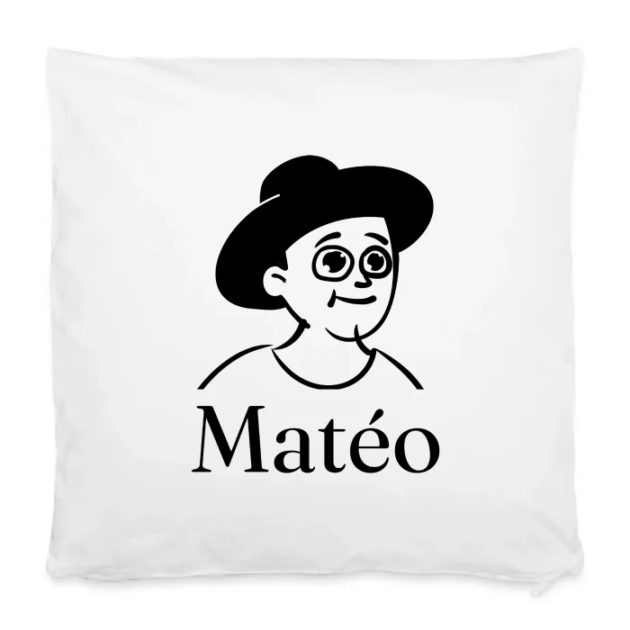 Housse de coussin personnalisée au prénom Matéo