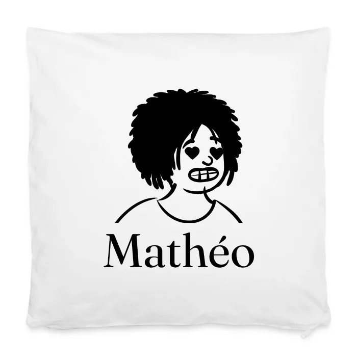 Housse de coussin personnalisée au prénom Mathéo