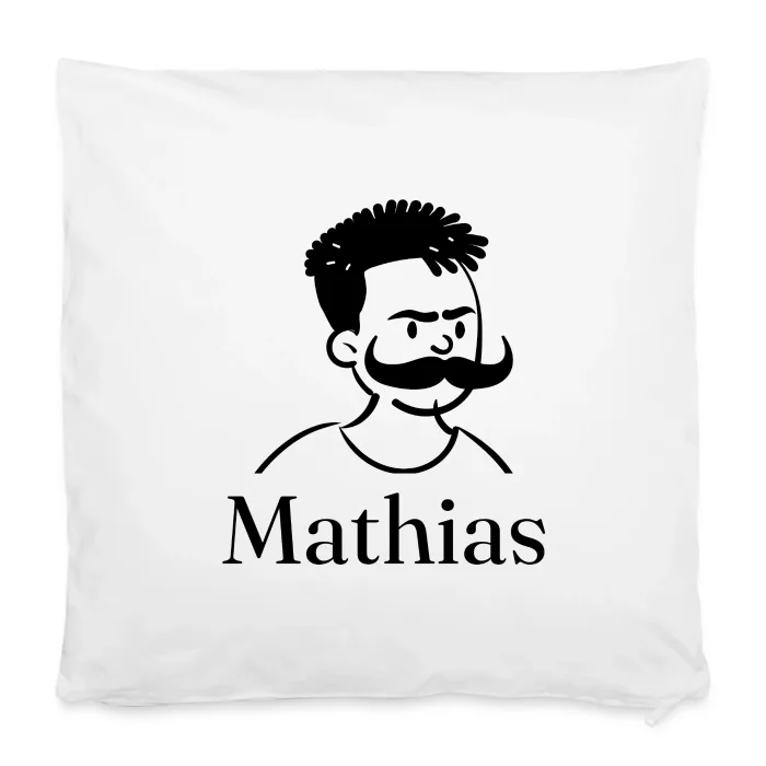 Housse de coussin personnalisée au prénom Mathias
