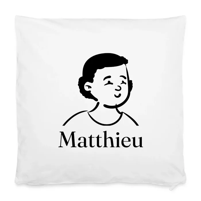 Housse de coussin personnalisée au prénom Matthieu