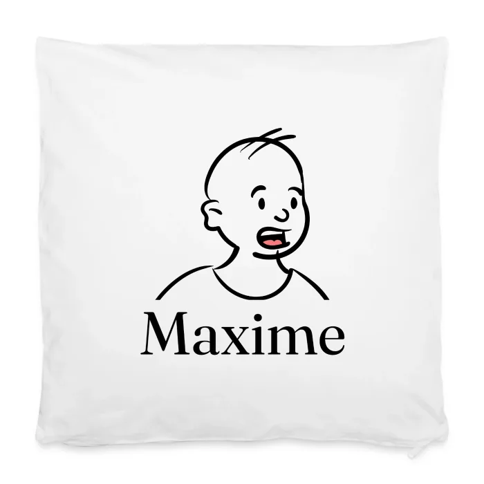 Housse de coussin personnalisée au prénom Maxime