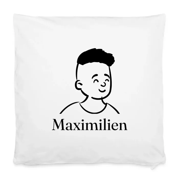 Housse de coussin personnalisée au prénom Maximilien