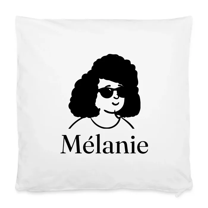 Housse de coussin personnalisée au prénom Mélanie