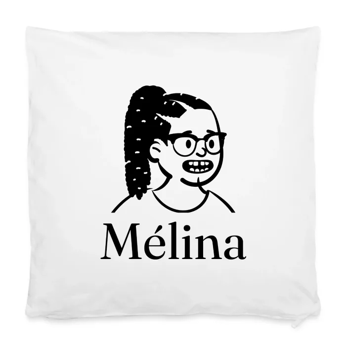 Housse de coussin personnalisée au prénom Mélina