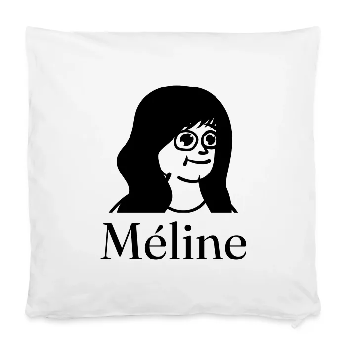 Housse de coussin personnalisée au prénom Méline