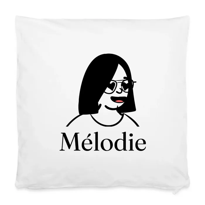 Housse de coussin personnalisée au prénom Mélodie