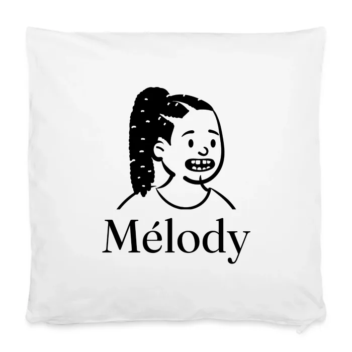 Housse de coussin personnalisée au prénom Mélody