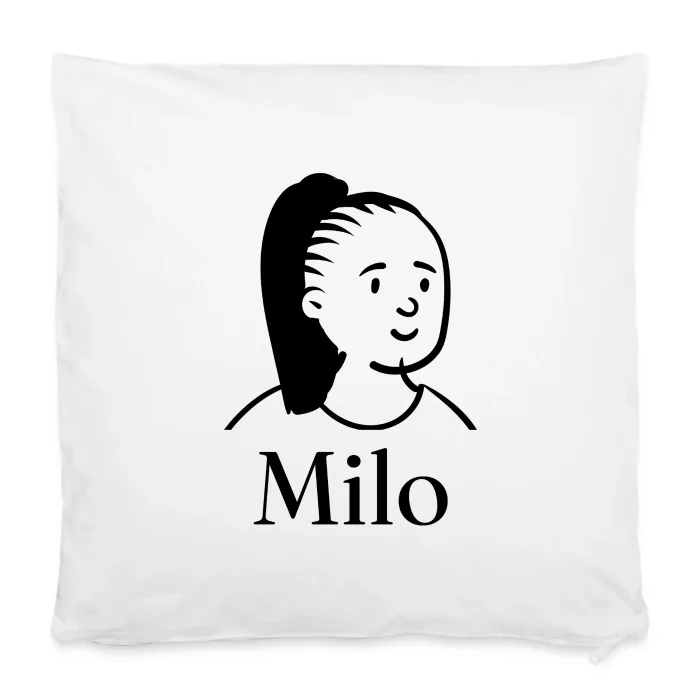 Housse de coussin personnalisée au prénom Milo