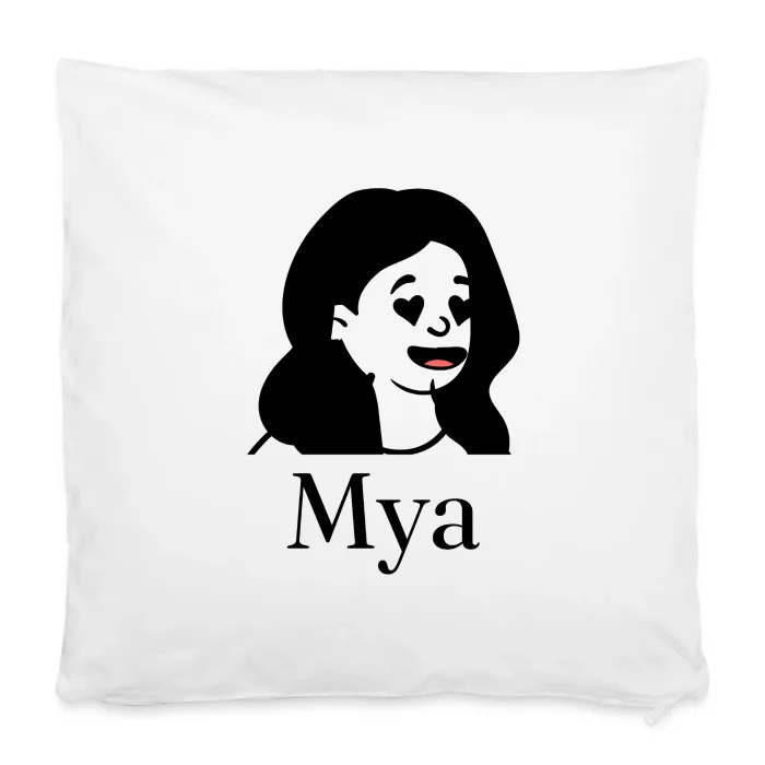 Housse de coussin personnalisée au prénom Mya