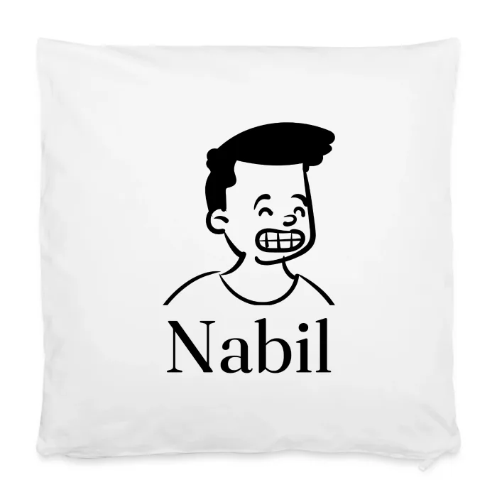 Housse de coussin personnalisée au prénom Nabil