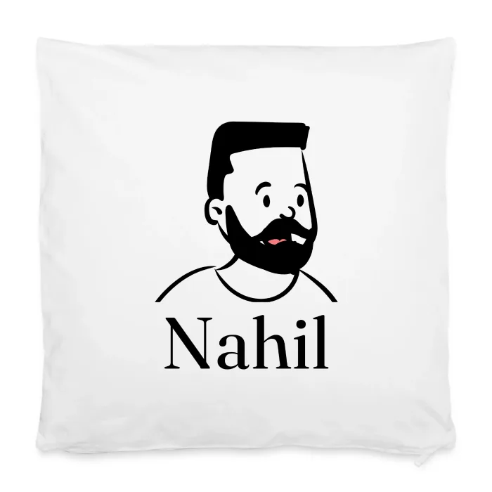 Housse de coussin personnalisée au prénom Nahil