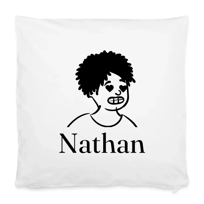 Housse de coussin personnalisée au prénom Nathan