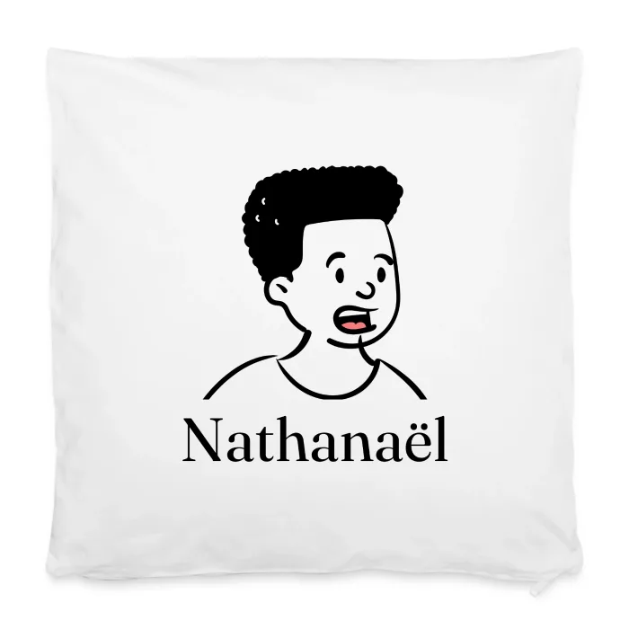 Housse de coussin personnalisée au prénom Nathanaël