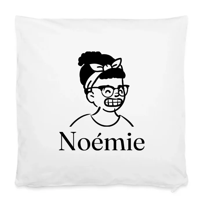 Housse de coussin personnalisée au prénom Noémie