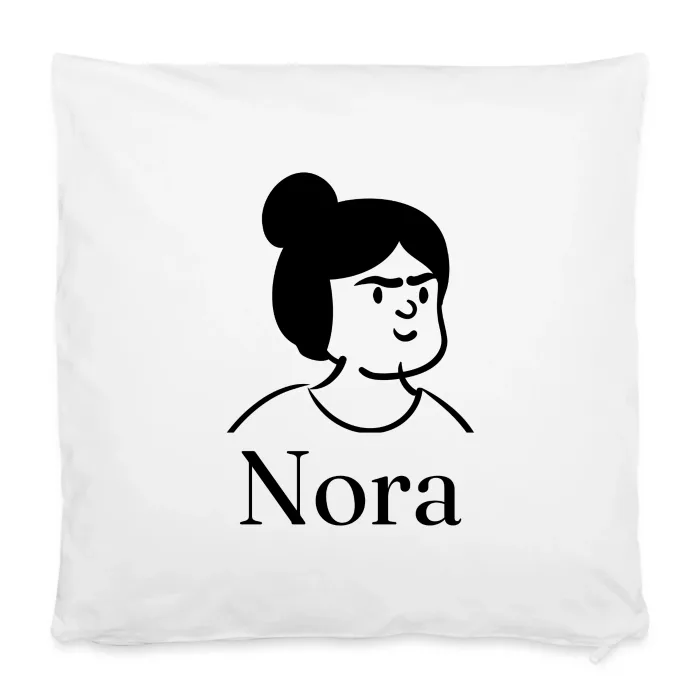 Housse de coussin personnalisée au prénom Nora