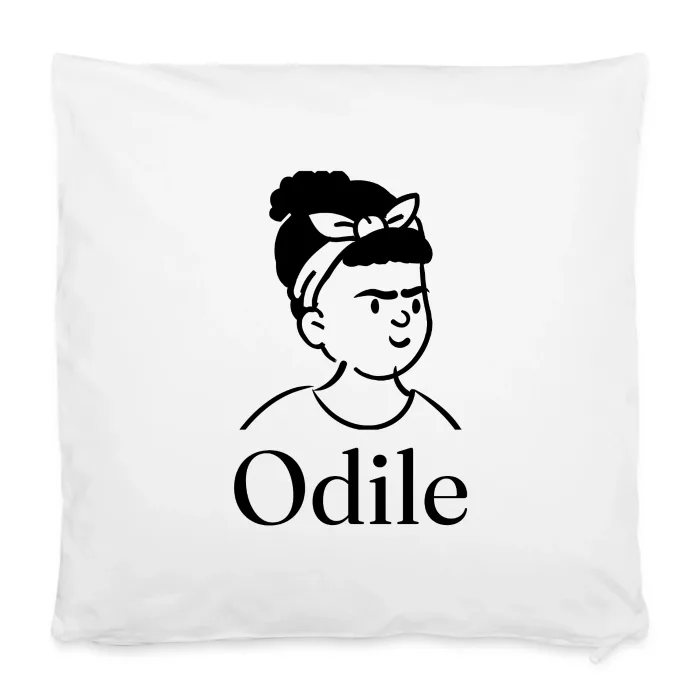 Housse de coussin personnalisée au prénom Odile