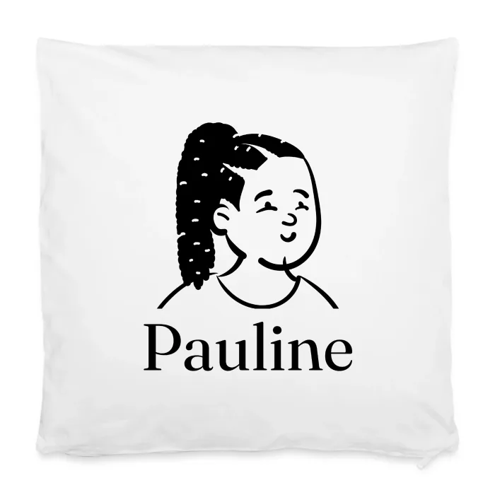 Housse de coussin personnalisée au prénom Pauline