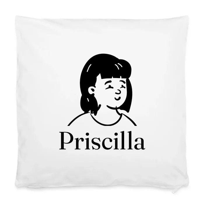 Housse de coussin personnalisée au prénom Priscilla