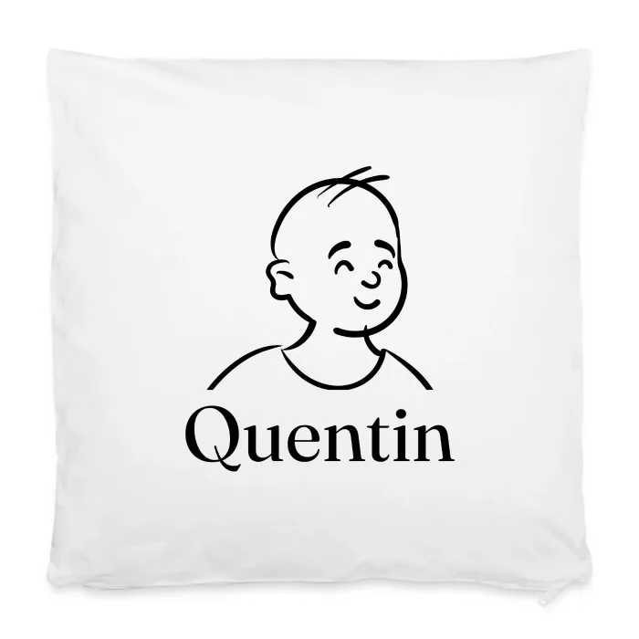 Housse de coussin personnalisée au prénom Quentin