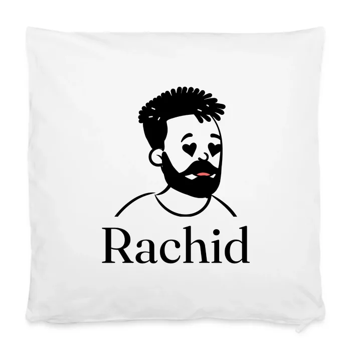 Housse de coussin personnalisée au prénom Rachid