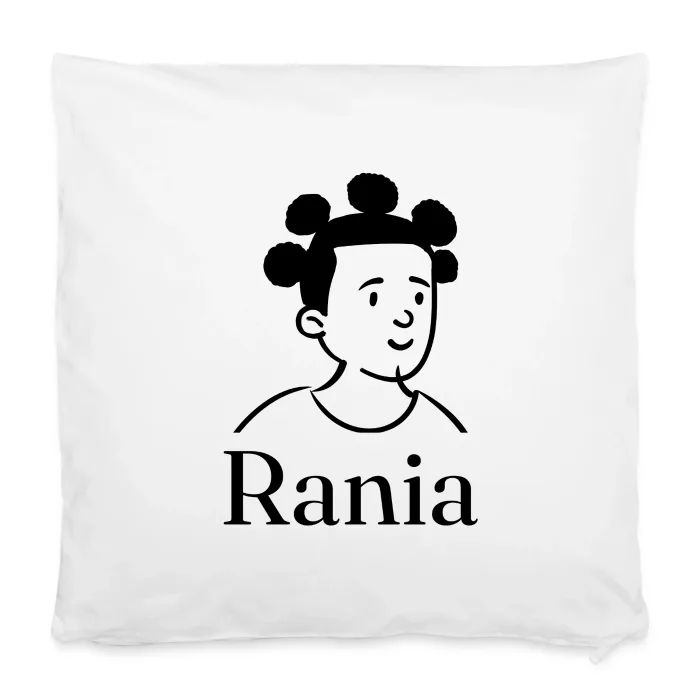 Housse de coussin personnalisée au prénom Rania