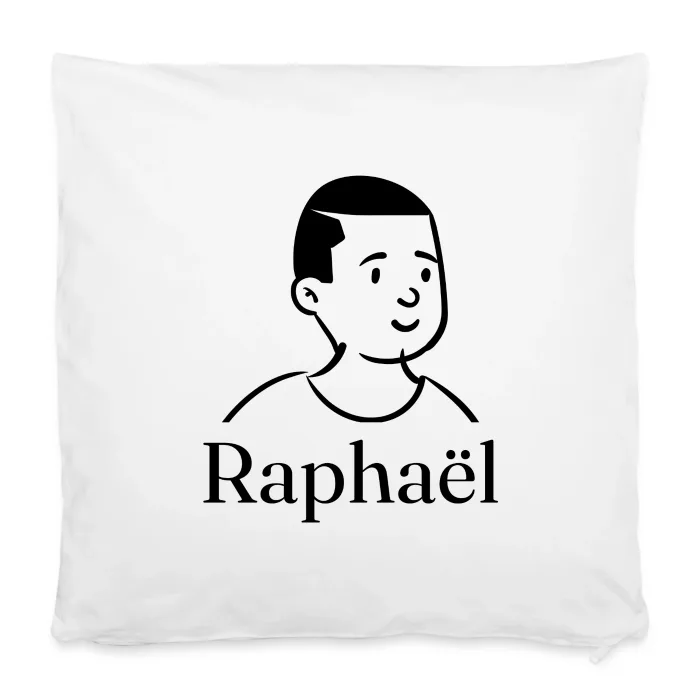 Housse de coussin personnalisée au prénom Raphaël