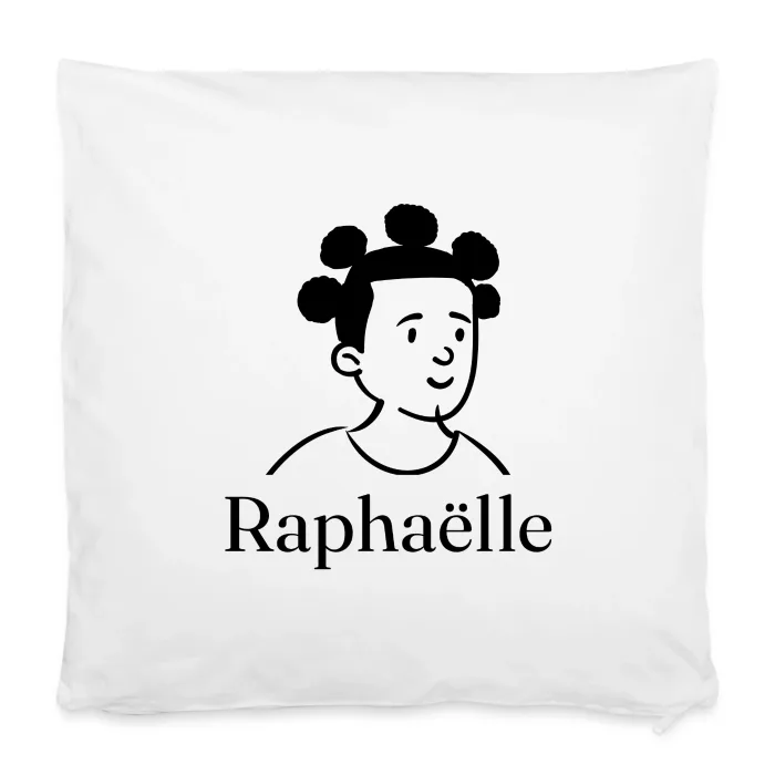 Housse de coussin personnalisée au prénom Raphaëlle