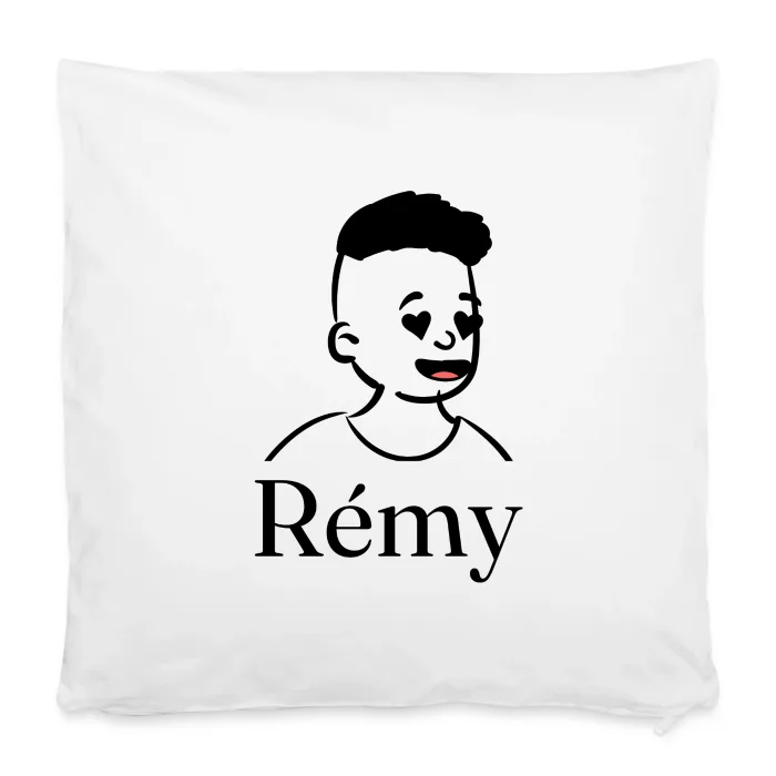 Housse de coussin personnalisée au prénom Rémy
