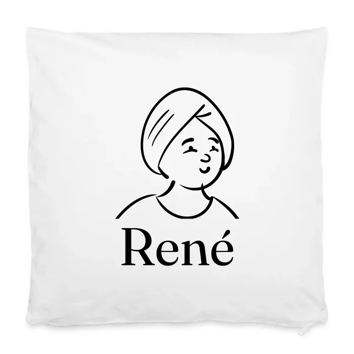 Housse de coussin personnalisée au prénom René