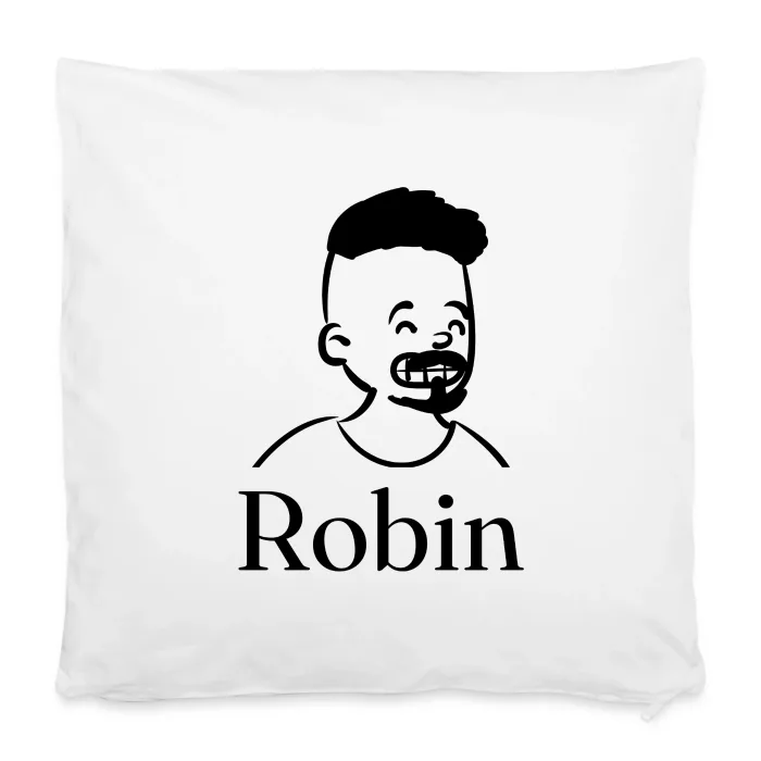 Housse de coussin personnalisée au prénom Robin