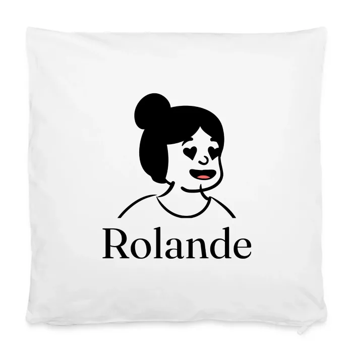 Housse de coussin personnalisée au prénom Rolande