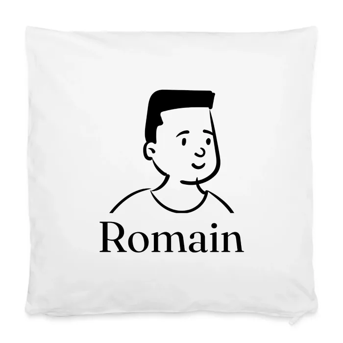 Housse de coussin personnalisée au prénom Romain