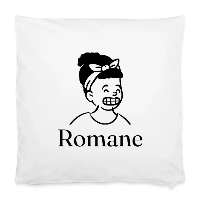 Housse de coussin personnalisée au prénom Romane