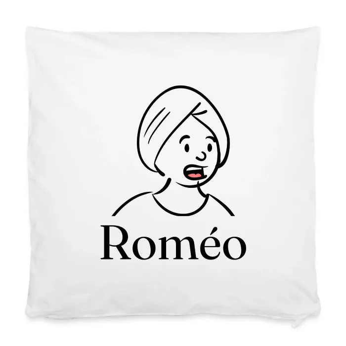 Housse de coussin personnalisée au prénom Roméo