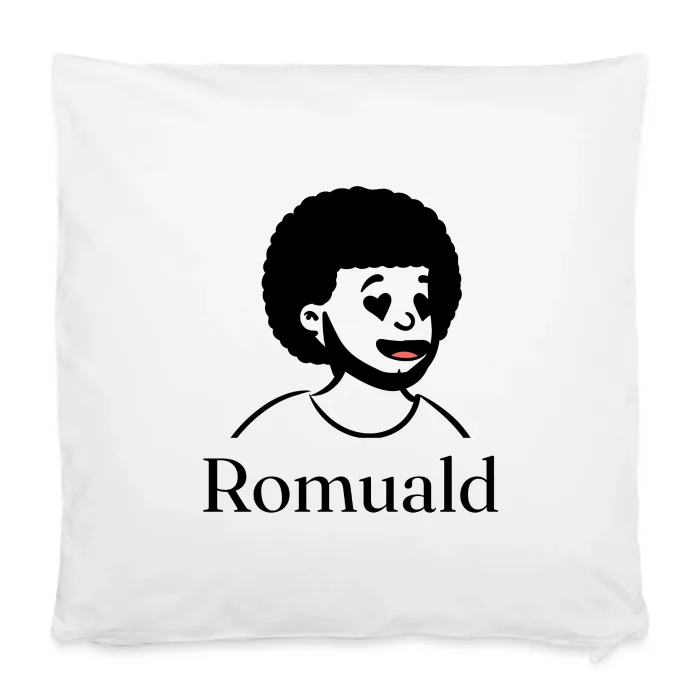 Housse de coussin personnalisée au prénom Romuald