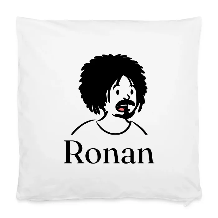 Housse de coussin personnalisée au prénom Ronan