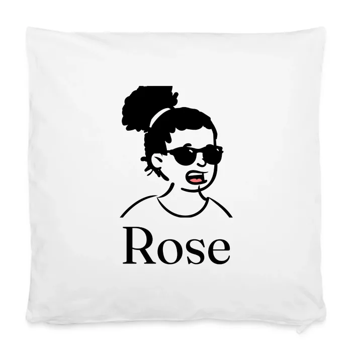 Housse de coussin personnalisée au prénom Rose