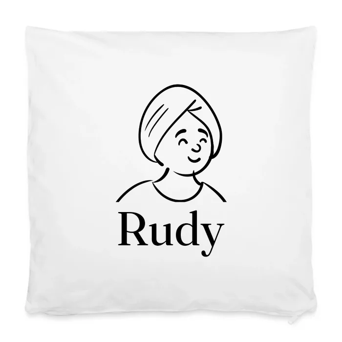 Housse de coussin personnalisée au prénom Rudy