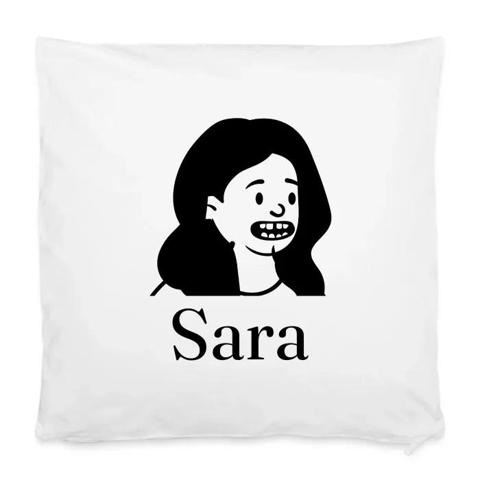 Housse de coussin personnalisée au prénom Sara
