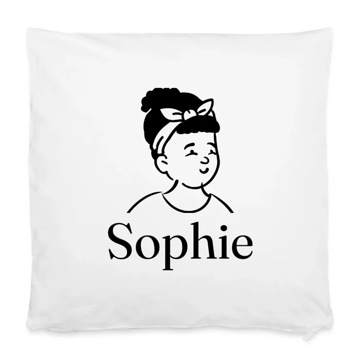 Housse de coussin personnalisée au prénom Sophie