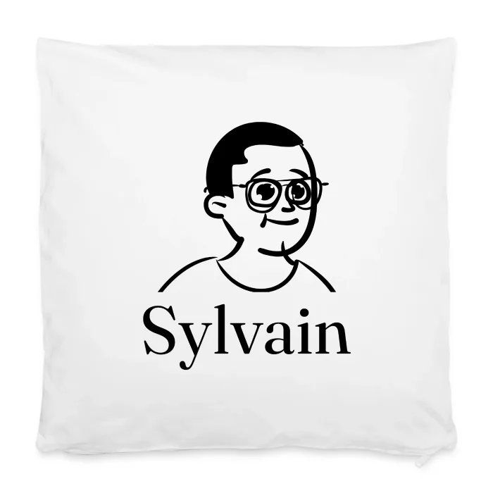 Housse de coussin personnalisée au prénom Sylvain
