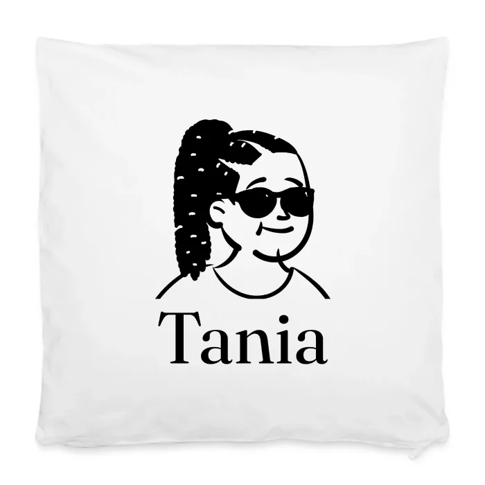 Housse de coussin personnalisée au prénom Tania