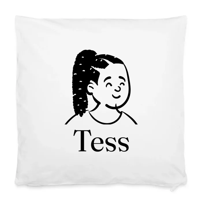 Housse de coussin personnalisée au prénom Tess