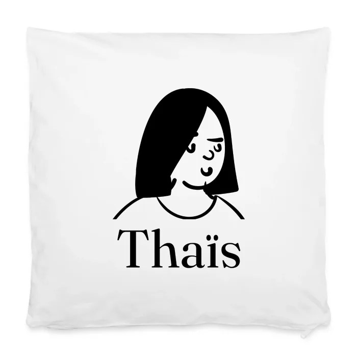 Housse de coussin personnalisée au prénom Thaïs