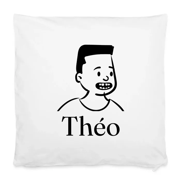 Housse de coussin personnalisée au prénom Théo