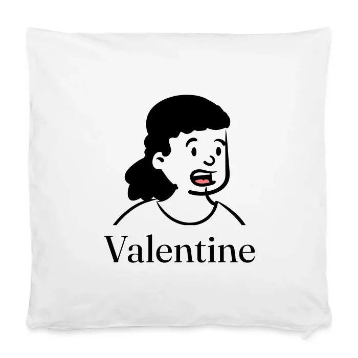 Housse de coussin personnalisée au prénom Valentine