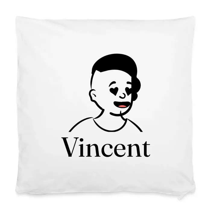 Housse de coussin personnalisée au prénom Vincent